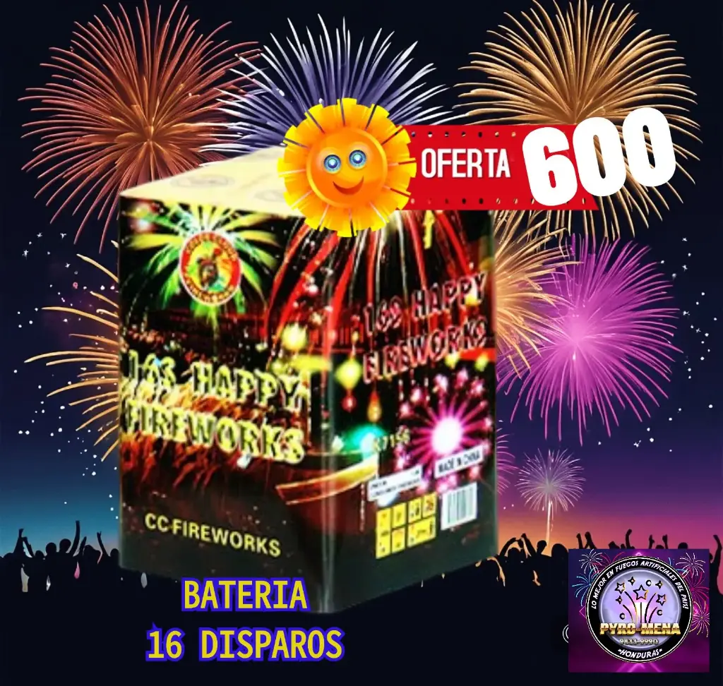 BATERIA HAPPY FIREWORKS 16 TIROS