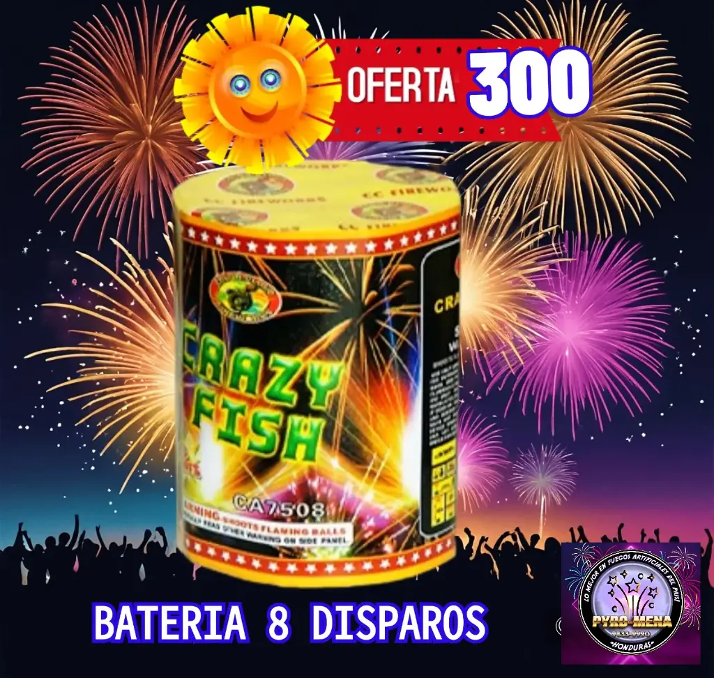 BATERIA CRAZY FISH 8 DISPAROS